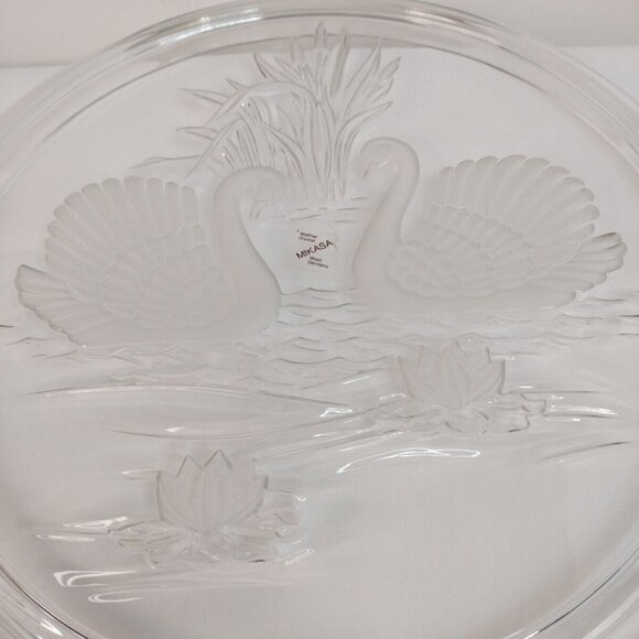 Mikasa Original Walther-Glas Crystal Swans 12" Serving Platter West Germany - Picture 8 of 8